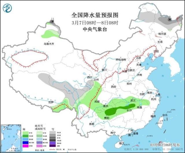 未来三天西南地区多阴雨 北方地区多弱冷空气活动